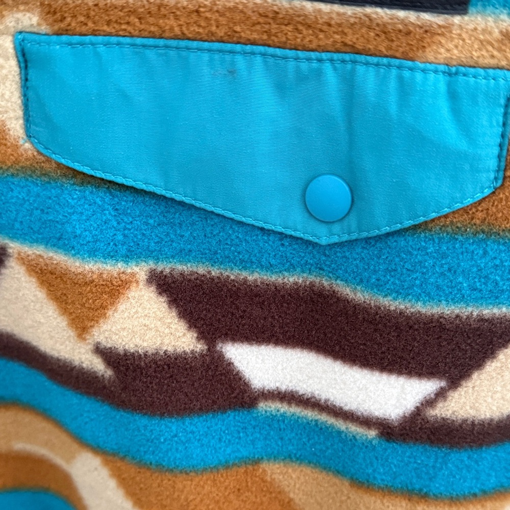 Patagonia Turquoise & Tan Geometric Snap-T Fleece Pullover - Picture 3 of 10
